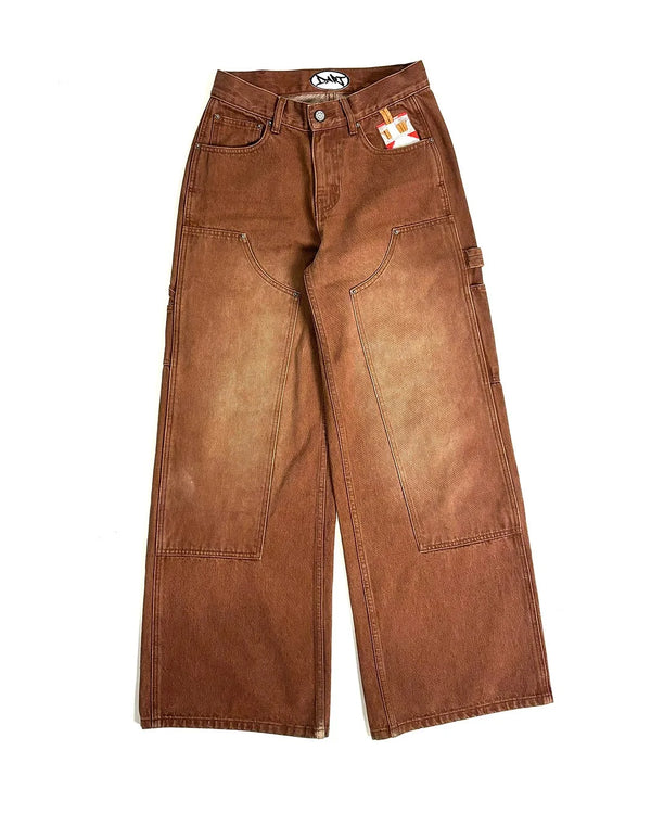 WASHED BROWN BAGGY JEANS®