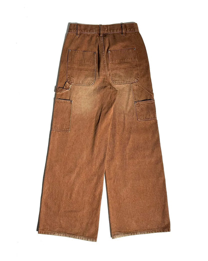 WASHED BROWN BAGGY JEANS®