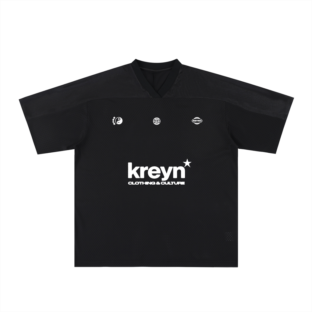 Oversized Mesh V-Neck Soccer Jersey