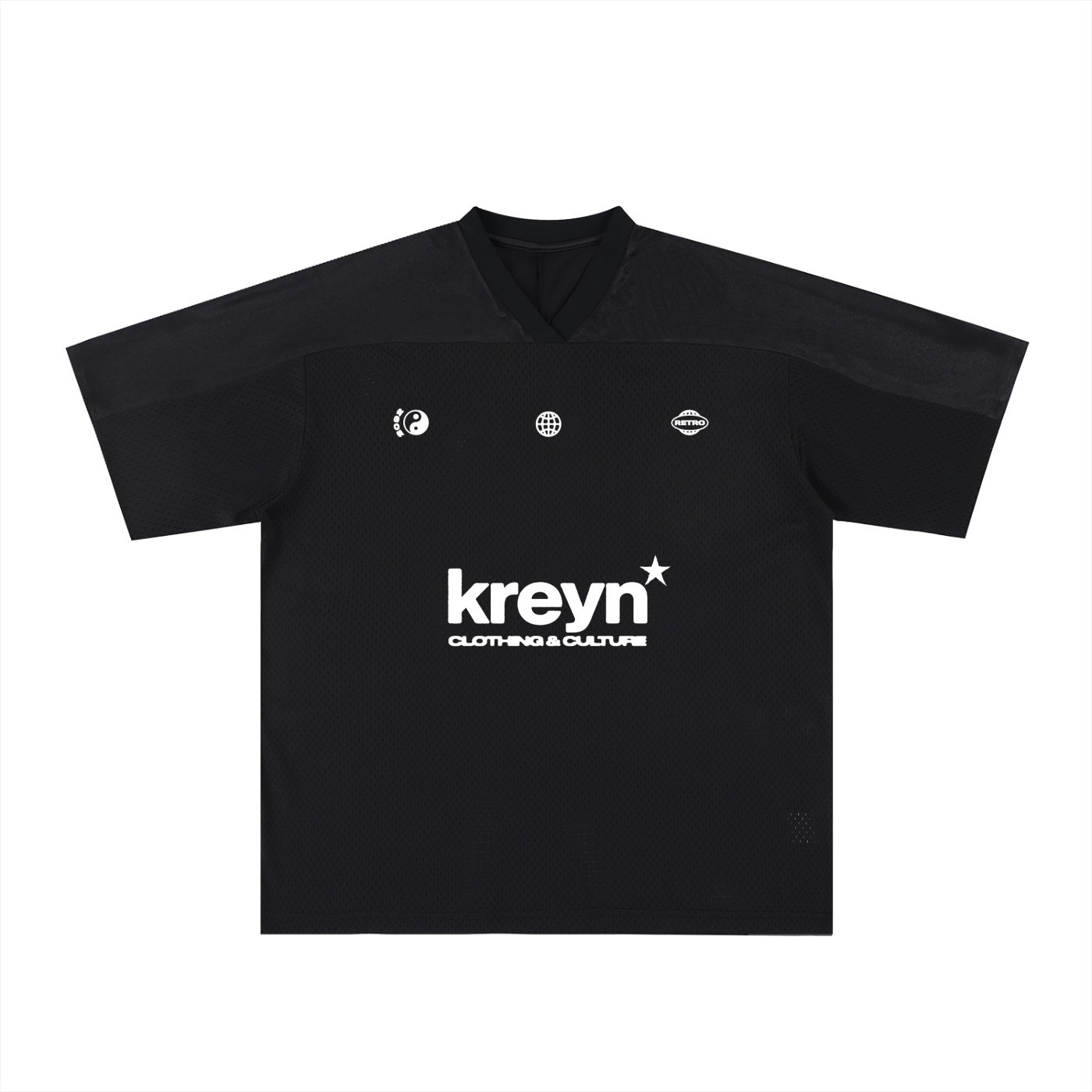 Oversized Mesh V-Neck Soccer Jersey