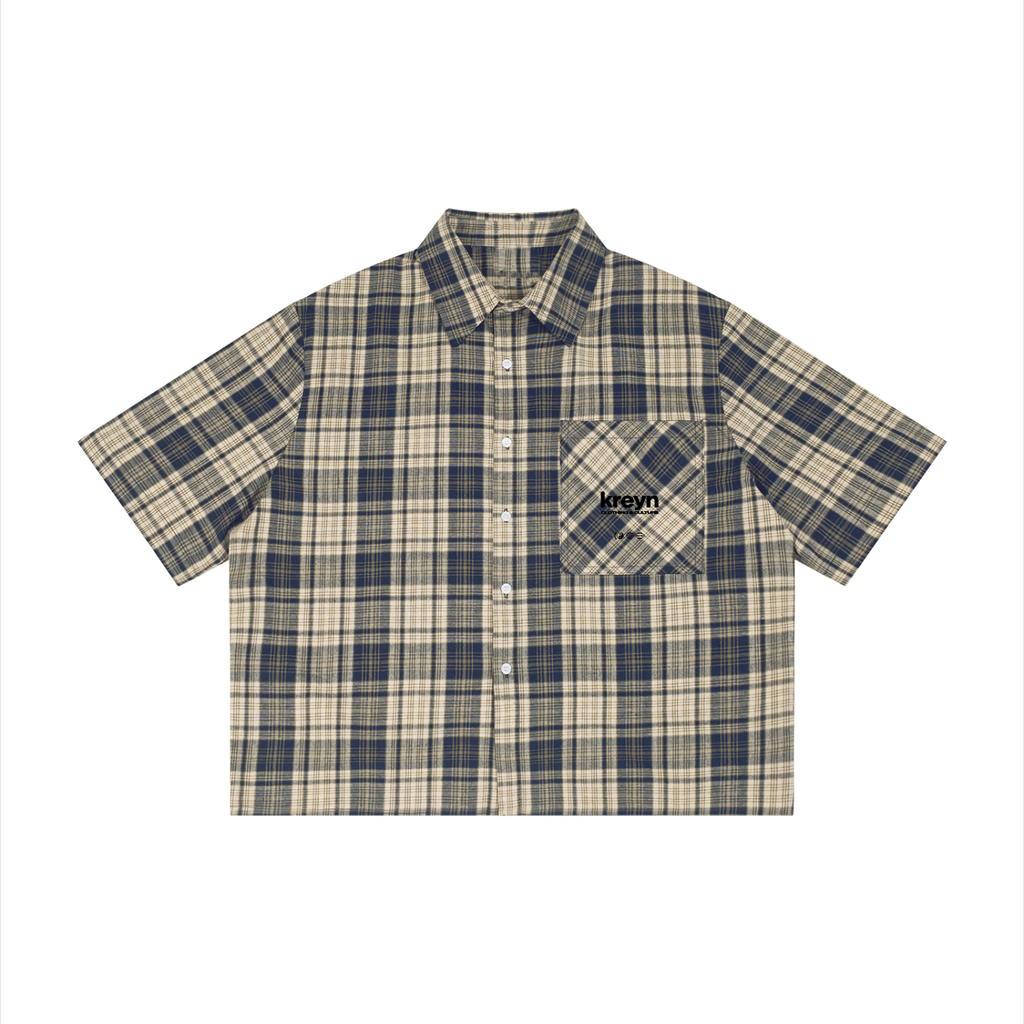 Unisex Plaid Boxy Short Sleeve Shirt