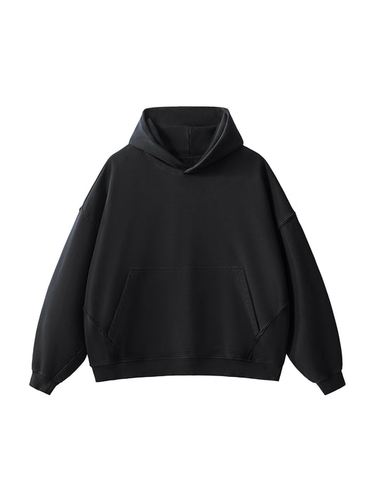 RAW-SEAM 420GSM HOODIE® [BLACK]